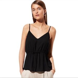 BABATON WARREN TIED WAIST V-NECK BLACK CAMISOLE SIZE SMALL